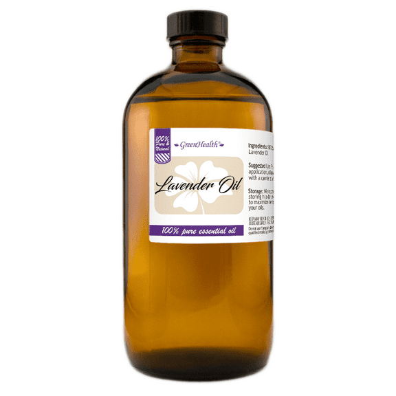 GreenHealth Lavender Essential Oil 16 fl oz (473 ml) Glass Bottle w/ Cap
