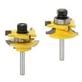 thumbnail image 1 of 2pcs 1/4 Tige de Haute Qualité Élevé Panneau Armoire Porte Crique Empilée Rail Routeur Bit Ensemble, 1 of 8