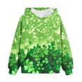 thumbnail image 5 of Pullover Hoodie for Boys Girls Shamrock Clover Print Long Sleeve Pocket Sweatshirt Kids Daily Playwear St Patricks Day Outfits for Teen, 5 of 5