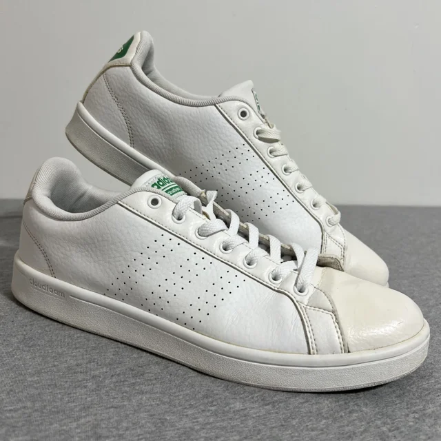 Ad-id-as Advantage Men Size 11 Athletic Casual Shoes White Green Sneakers Tennis