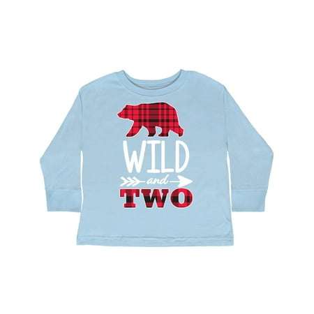 

Inktastic Plaid Bear Wild and 2 with Arrow Gift Toddler Boy or Toddler Girl Long Sleeve T-Shirt