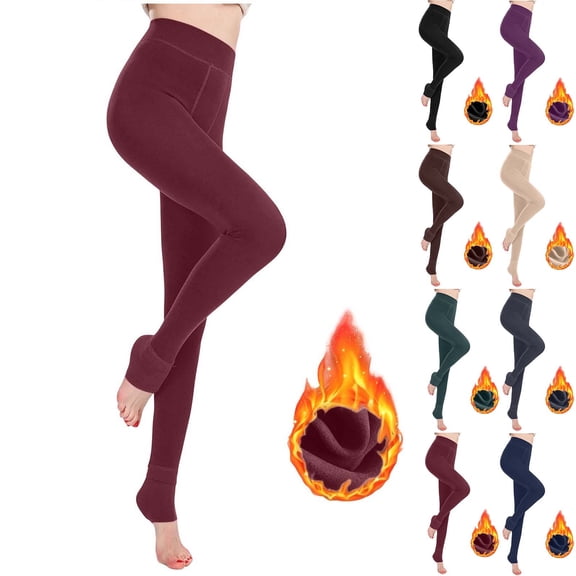 Meichang Fleece Lined Leggings Women Winter Warm Tights High Waisted Slim Fit Stretchy Yoga Workout Gym Leggings Under 10 Dollars