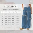 thumbnail image 2 of TEMOFON Pants for Women Wide Leg Linen Pant Palazzo Summer Casual Flowy Pants with Pocket Blue Drawstring Loose Comfy Soft Pants L, 2 of 10