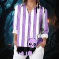 thumbnail image 2 of Godom Button Down Shirts for Women V Neck Funny Halloween Graphic Long Sleeve Tops Fall Blouse, 2 of 5