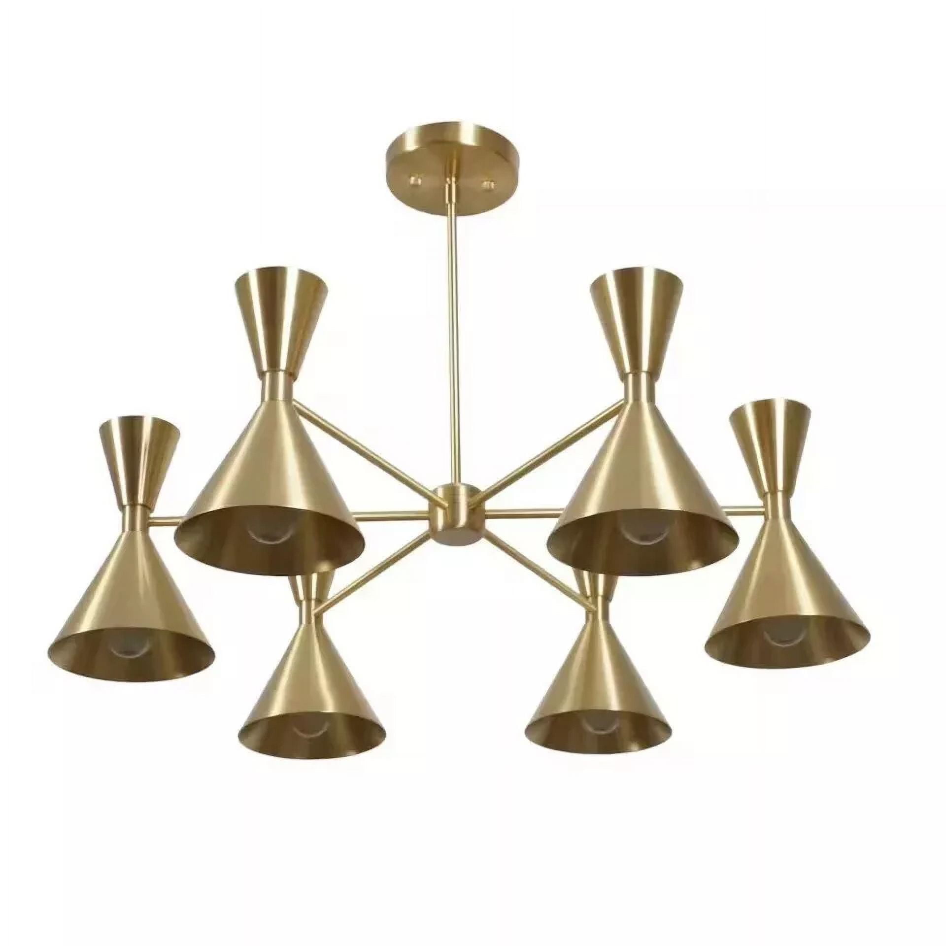 Italian Style 6 Arms Brass Sputnik Chandelier Ceiling Pendant Light Fixture Raw