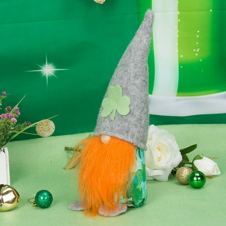 

Hot Sale St. Patrick s Day Ornament Decoration Green Leaf Grass Old Man Doll Irish Festival Home Venue Decoration Props