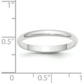 thumbnail image 3 of 10K White Gold 10Kw 2.5mm Ltw Half Round Band Size 10 Made In United States 1whrl025-10, 3 of 5