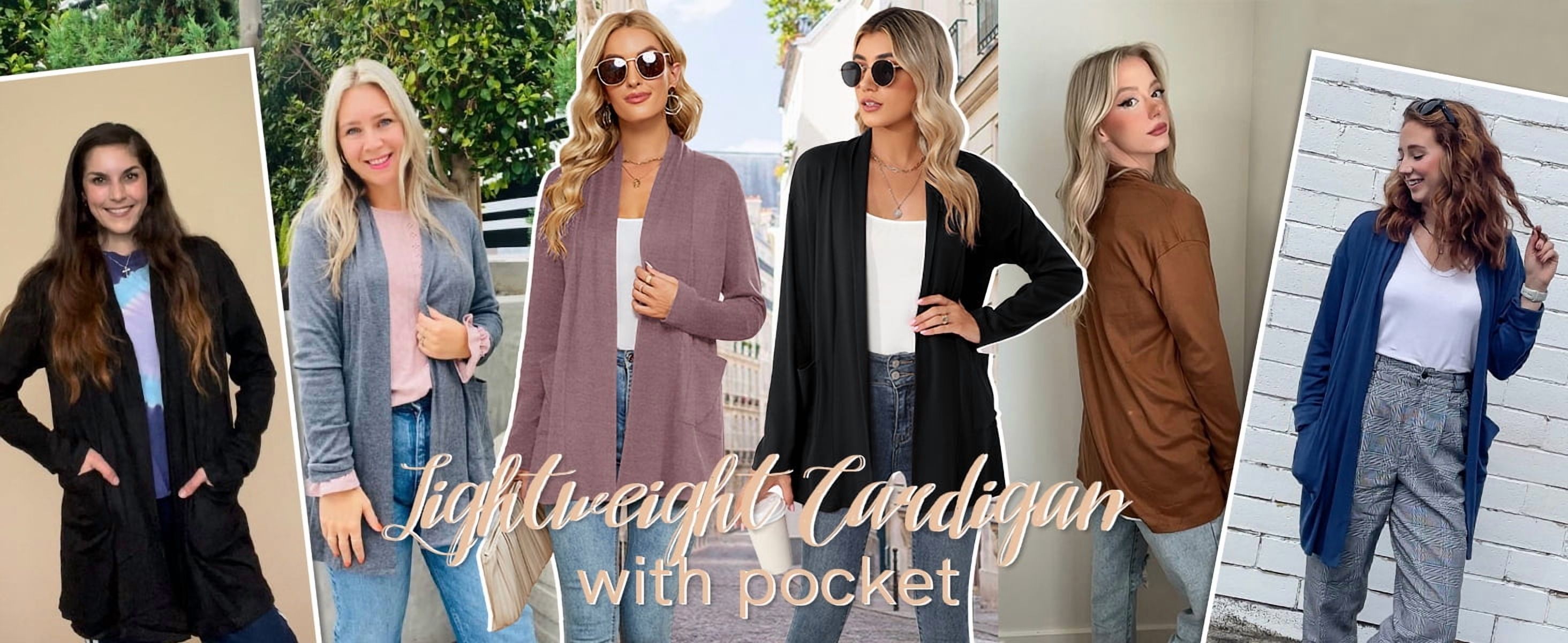 Shine Up Women's Cardigan Long Sleeve Open Front with Pockets photo 6