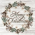 thumbnail image 2 of Allen, Kimberly 15x15 Gold Ornate Wood Framed with Double Matting Museum Art Print Titled - Merry Christmas Wreath, 2 of 4