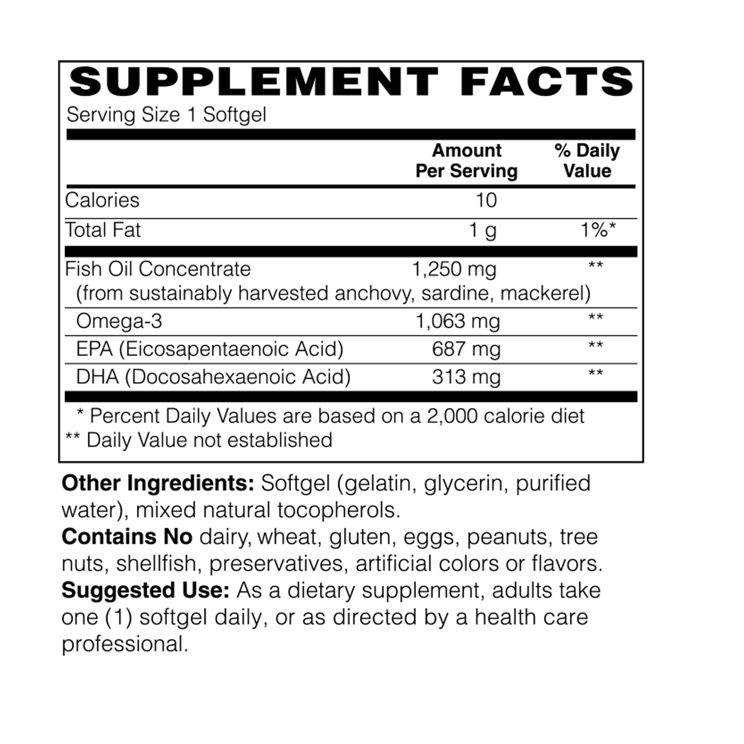 Holly Hill Health Foods Ultra Omega-3 Triglyceride Fish Oil, 1,000 mg EPA + DHA, 60 Softgels