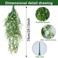 thumbnail image 5 of Bxaolu Artificial Hanging Flowers Outdoor Faux Plants Spring Summer Decor Fake Silk Violets, Realistic UV Resistant Trailing Vines Porch Yard Indoor Wedding Favors(White,1Pc), 5 of 8