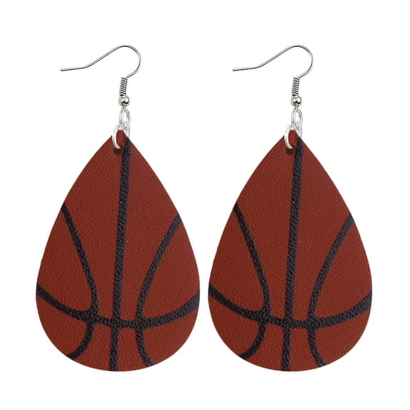 Yuehao Earrings for Women, Gifts for Women, Football Basketball Volleyball Double Sided Printing Leather Earrings Women's Sports Earrings