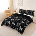thumbnail image 3 of spefrowx Cheetah Print Bow Duvet Cover Queen for Women, Sliver Cartoon Bowknot Queen Bedding, Black Reversible, 3pcs, 1 Duvet Cover and 2 Pillowcases, 3 of 6