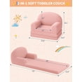 thumbnail image 3 of Rosa moon para niños couch: 2-in-1 comfy para niños pequeños couch, fold out convertible to lounger, foam chair con soft sherpa - ideal para gift para girls y boys, 3 of 7