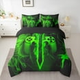 thumbnail image 2 of Castle Fairy Green Gamepads 7 Pieces Bedding Comforter Set for Teens,Gradient Lightsaber Full Bedding Set Lightweight,Video Game Fitted Sheet Flat Sheet,Super Cozy Room Decor, 2 of 8