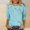 Sky Blue, variant on 3/4 Length Sleeve Womens Tops Round Neck Casual Tunic Tops Dressy Loose Fit Summer Graphic Blouse
