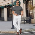 thumbnail image 5 of Mens Mock Turtleneck Shirts Short Sleeve Casual Basic T-Shirts Ribbed Solid Pullover Tops （Dark Gray,S）, 5 of 7