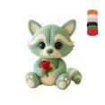 thumbnail image 5 of Crochetta Crochet Kit for Beginners - Crochet Starter Kit, Crochet Raccoon Doll DIY Kit, Learn to Crochet Kits for Adults, DIY Knitting Supplies, Rose‑Holding Raccoon(Mint Green), 5 of 6
