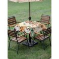 thumbnail image 3 of Outdoor Tablecloth with Umbrella Hole and Zipper, Orange Green Pumpkins Fall Square Table Cloth 60x60 Inch Waterproof Tablecloth, Thanksgiving Floral Botanical Picnic Table Cover for Patio Camping, 3 of 7
