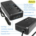 thumbnail image 3 of Car Power Inverter, 200W Vehicles Power Inverter 2 Sockets 12V DC To AC Fast Charging  for Electrical Appliances, 3 of 7