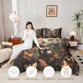 thumbnail image 3 of Castle Fairy Teens Whitetail Deer Twin Comforter Sets 2pcs,Misty Autumn Forest Bird Bedding Set,Brown Orange Gray,Reversible,1 Comforter and 1 Pillowcase, 3 of 6