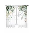 thumbnail image 2 of Sheer Curtains 63 Inches Long, Eucalyptus Leaf Light Filtering Window Curtains for Living Room/Bedroom, Weeping Green Botanical Summer Rod Pocket Voile Sheer Curtain Drapes, 52"W x 63"L, 2 Panels, 2 of 8