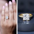 thumbnail image 4 of Rosec Jewels Lab Grown Diamond 4 Carat Engagement Ring for Women - IGI Certified Princess Cut Diamond Ring - E-VS1 Quality, 14K Yellow Gold, US 7.00, 4 of 9