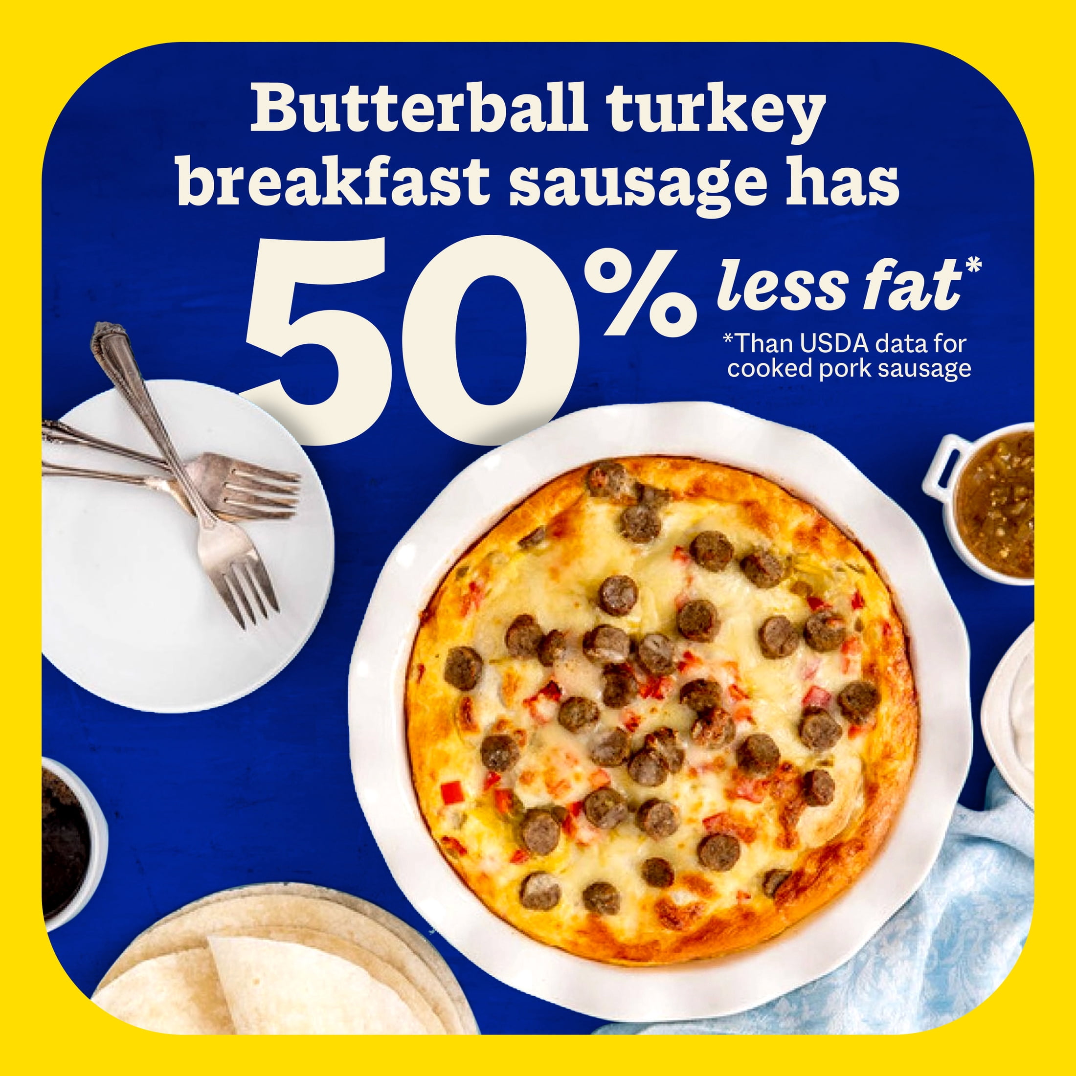 Butterball All Natural Fully Cooked Turkey Breakfast Sausage Patties, 8 Patties
