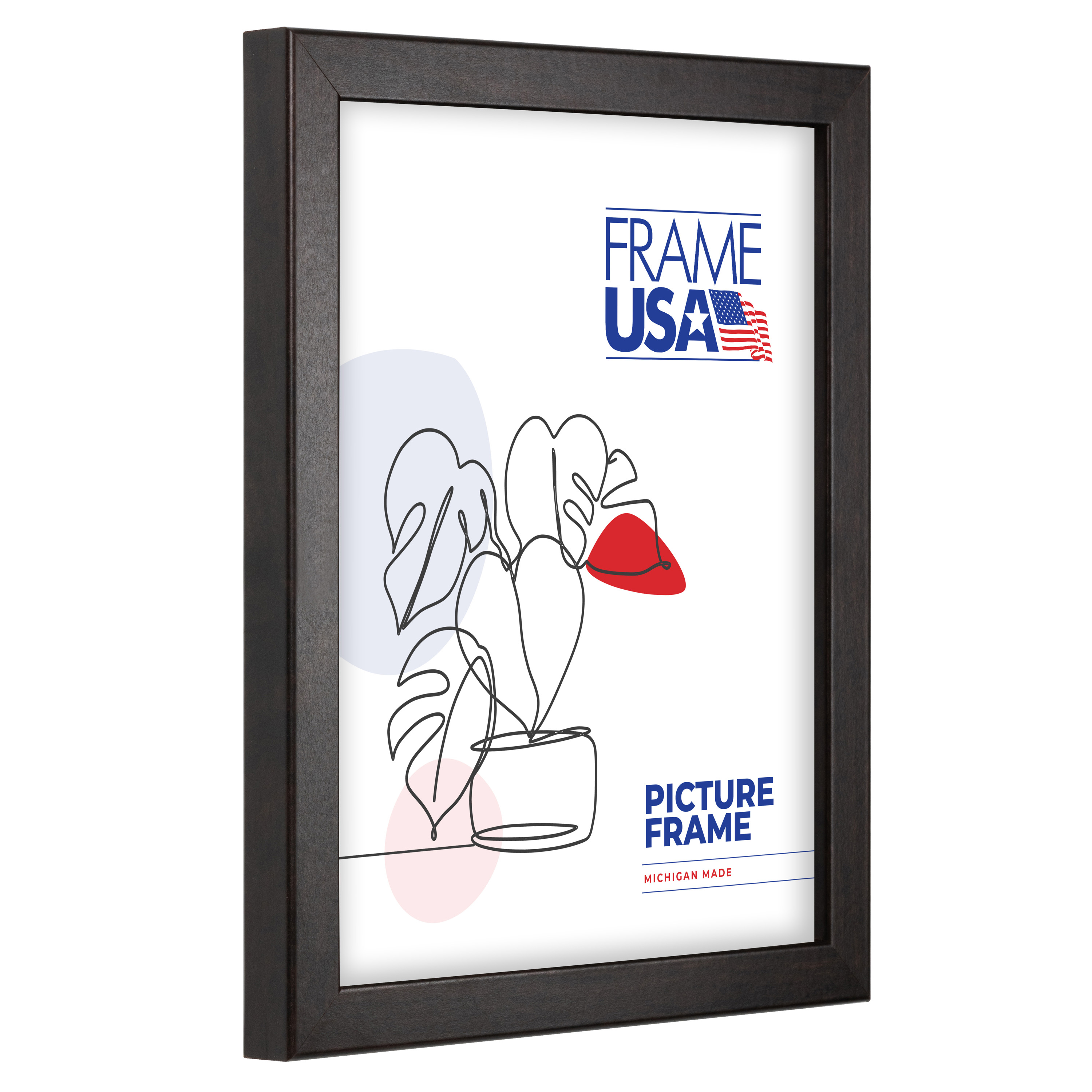 18x24 Picture Frame Brown Corporate Thin Style 72036 , 0.75 Inch MDF Moulding , Includes Acrylic and Backing , Wall Display Frame for Art, Posters, or Photos , Frame USA