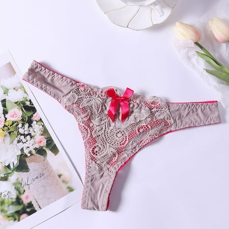 

Tangnade Plus Size Lingerie For Women Fashion New Hot Panties For Women Lace Through Hollow Out Cotton Low Waist Lace Thong