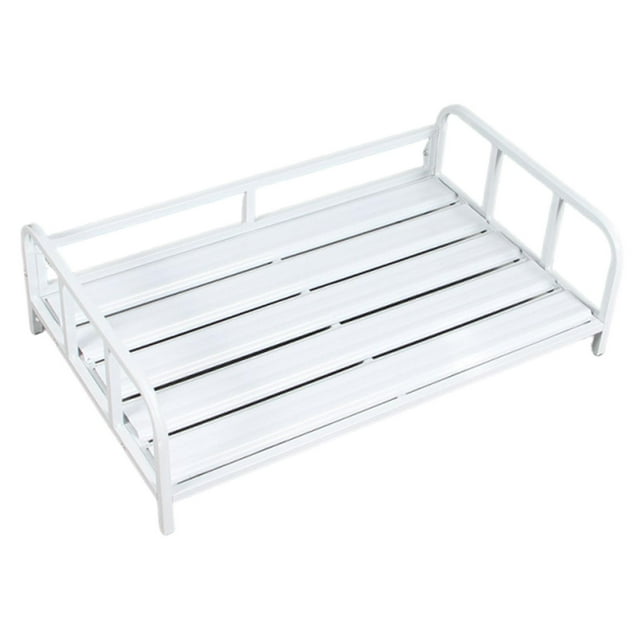 BELOVING Lit pour Chien Surélevé Confortable Pieds Antidérapants Cadeaux Mobilier d'Extérieur Polyvalent Blanc