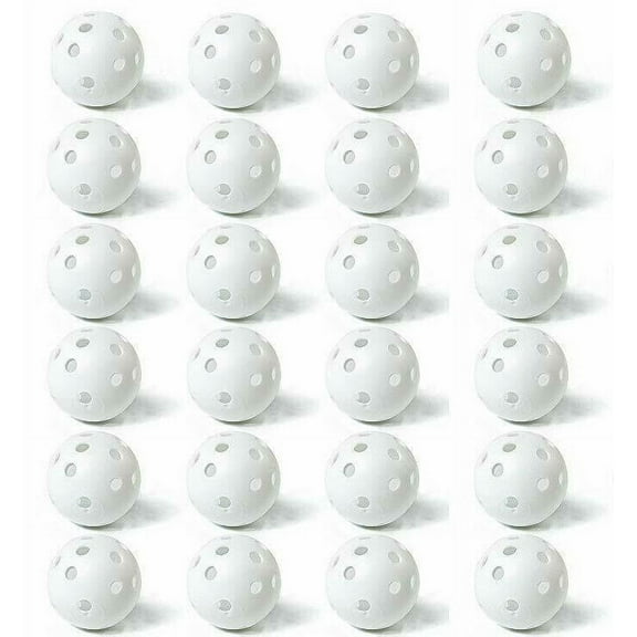 Plastic Golf Balls White Poly Plastic Practice Training Balls, 24-pack
