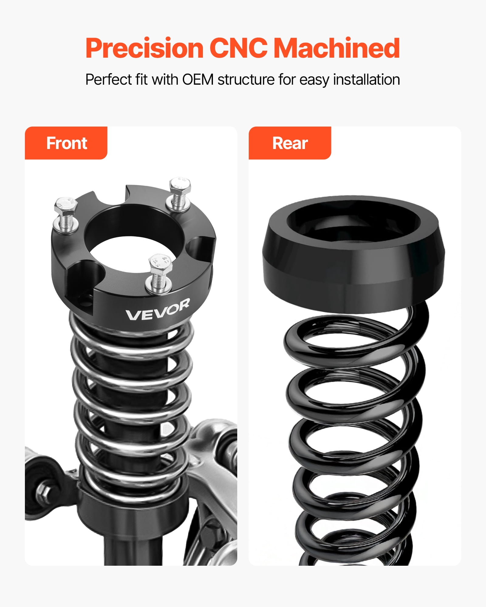 VEVOR 3 Inch Front and 2 Inch Rear Leveling Lift Kit for 2003-2022 Toyota 4Runner 2WD/4WD, 2007-2015 Toyota FJ Cruiser 2WD/4WD,Chassis Level Kit with 2 Bottom Strut Spacers and 2 Coil Spring Spacers