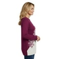 thumbnail image 4 of Turtle Bay New York Women’s Snowflake Color Block Crewneck Sweater, Long Sleeve, 4 of 5