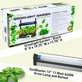thumbnail image 3 of Harris Seeds - SunBlaster T5HO Grow Light Garden Micro, 12" 11W 6400K Fluorescent Lamps Auto-Watering Indoor Seed Starting Kit - Black, 3 of 8
