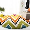thumbnail image 2 of SAFAVIEH Trafford Zigzag Stripes Kids Shag Runner Rug, Ivory/Multi, 2'3" x 5', 2 of 9