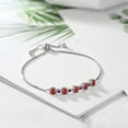 thumbnail image 3 of Gem Stone King 925 Sterling Silver Blue Created Sapphire Bracelet for Women Set with Red Moissanite (2.70 Cttw), 3 of 4