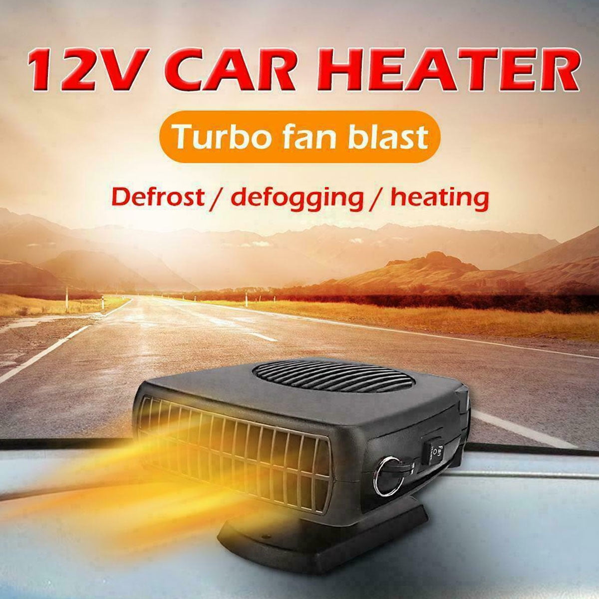 2in1 12V 200W Portable Car Heating Cooling Fan Heater Defroster Demister Upgrade 