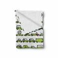 thumbnail image 2 of Cars Soft Flannel Fleece Throw Blanket, Number of Cars with Various Jobs Trucks Sedans Buses Traveling Journey Working, Cozy Plush for Indoor and Outdoor Use, 60" x 80", Apple Green, by Ambesonne, 2 of 6