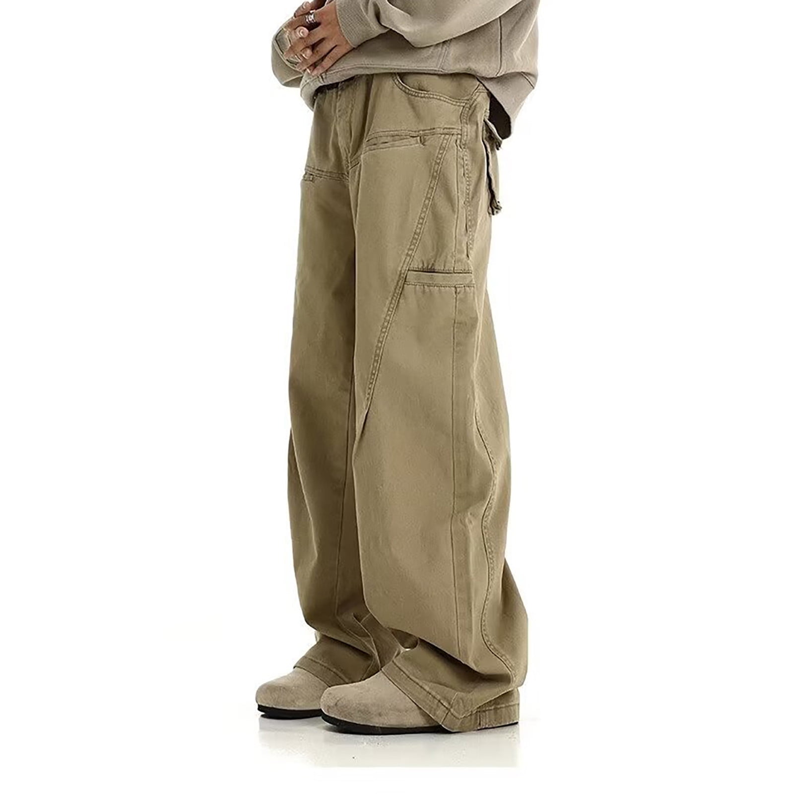 結婚祝い Men's Men Pants Cargo Baggy Baggy Loose Jeans Denim Hop Hip Clothing