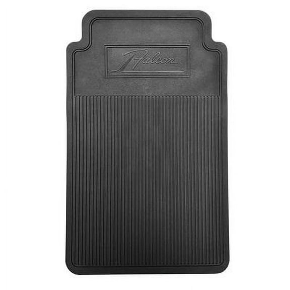 Scott Drake C4DZ-6513086-BK Rubber Floor Mats Front & Rear with Falcon Logo