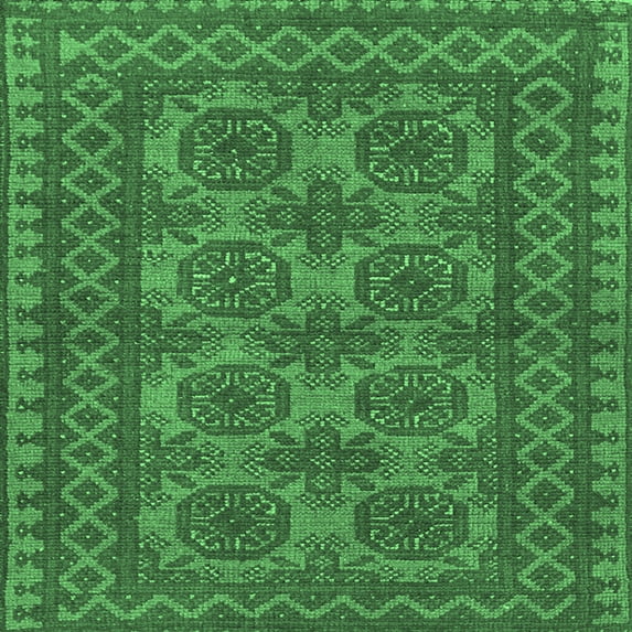 Ahgly Company Indoor Square Southwestern Emerald Green Country Area Rugs, 5' Square
