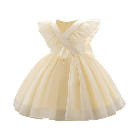

Girls Sleeveless Ruffles Mesh Dress Fashion Festival Christening Dress Fall Dress for Baby Girl 6 Months Cute Baby Dress Big Girls Christmas Sweater Girls Size 4 Clothes Flannel Dress for Girls Flower