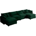 thumbnail image 6 of Tabaray Modular Sectional Sofa, U Shaped Corduroy Upholstered Cloud Couch with 2 Ottomans, 4 Seater Comfy Sleeper Deep Seat Sofa for Living Room, Apartment, Studio, Office , Green, 6 of 9