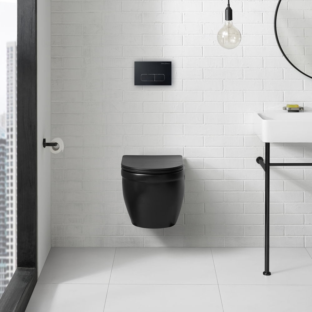 Ivy Wall-Hung Elongated Toilet Bowl in Matte Black - Walmart.com