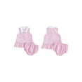 thumbnail image 2 of BemeyourBBs Newborn Baby Girls Summer Clothes Cute 2 Pieces Plaid Gingham Outfit Infant Collar Button Down Ruffle Tank Tops with Bubble Shorts Set, 2 of 9