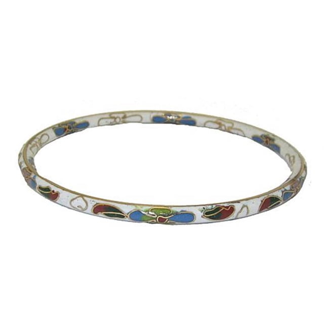 Designer Jewelry 1542BW Cloisonne Bracelets WHITE