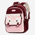 thumbnail image 5 of CUZIBR Lightweight Kids Backpack Cute Cat Print Color Block Multi Zipper Compartments Adjustable Breathable Shoulder Straps Bookbag For Teen Girls Campus Daily Travel Outdoor Sports, 5 of 5