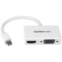 StarTech.com MDP2HDVGAW Travel A/V Adapter - 2-in-1 Mini DisplayPort to HDMI or VGA Converter - mDP to HDMI or VGA Adapter w/ Compact Portable Design