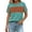 Blue, variant on Womens Short Sleeve T Shirts Color Block Crewneck Casual Summer High Low Hem Side Split Blouse, Trendy Basic Daily Work Vacation Going Out Tops 2026 Fashion Clothes